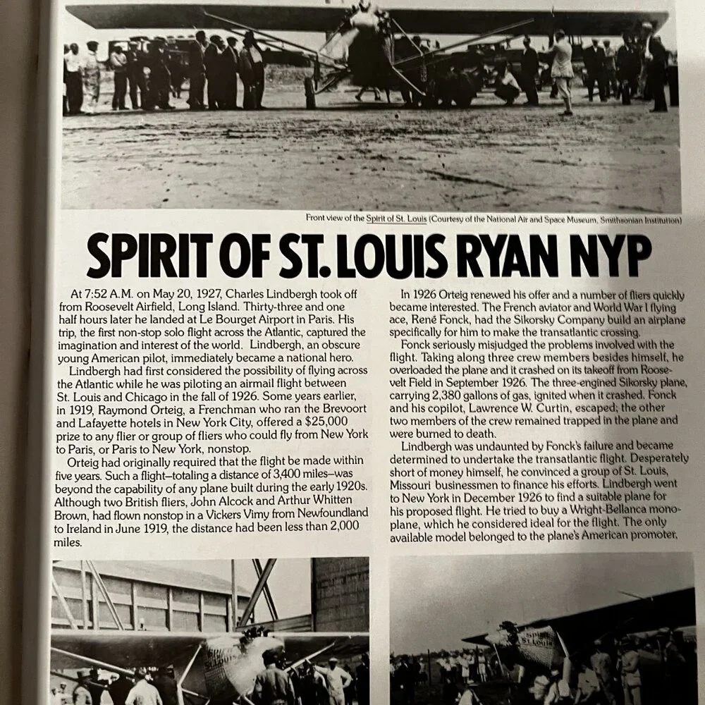 Paper Cutout Model - Spirit‎ of St. Louis - Lindbergh Plane - 1982